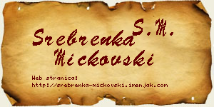 Srebrenka Mickovski vizit kartica